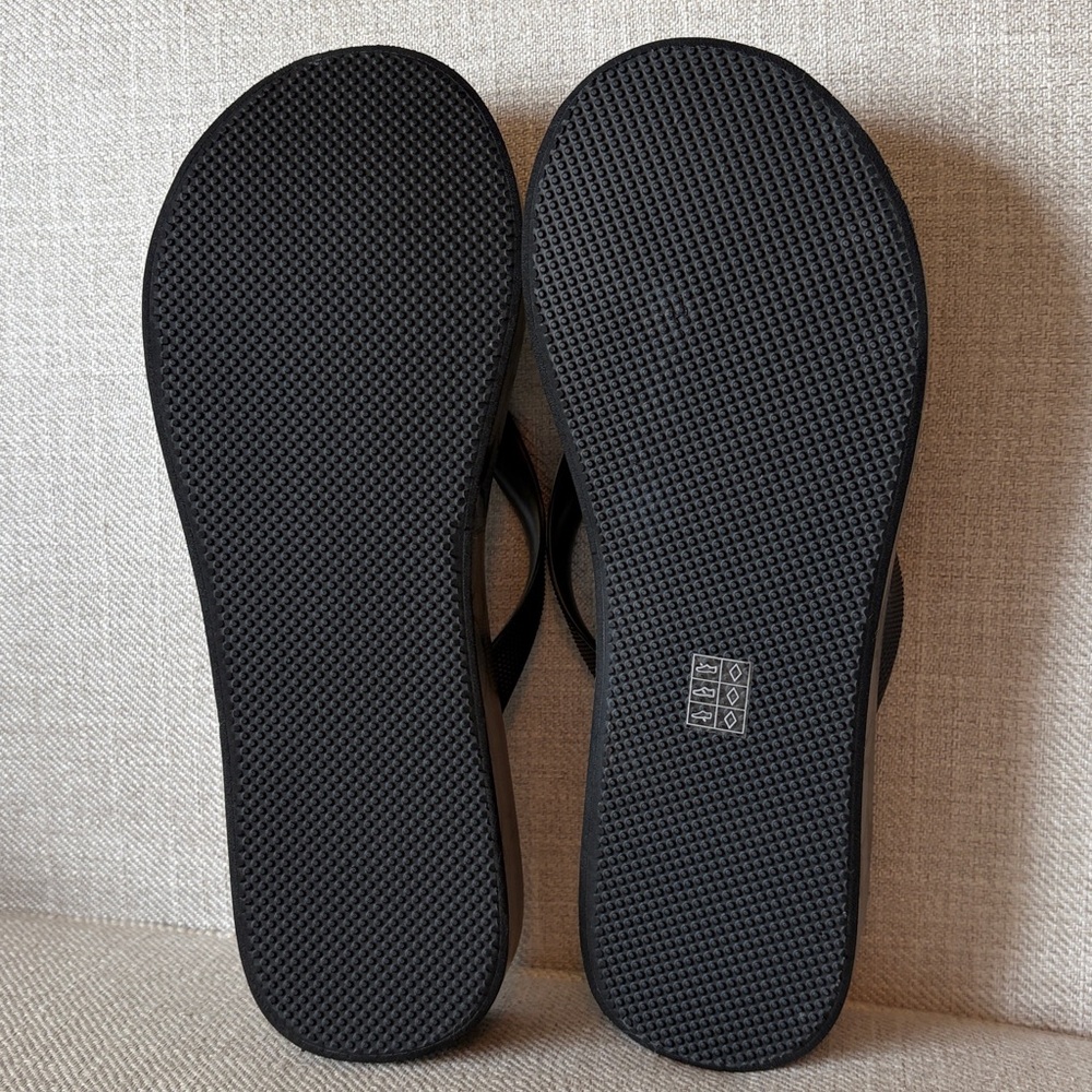 Coach Size 8 Black Signature Monogram Platform Flip Flop Sandals NEW WITH TAGS - Picture 8 of 12